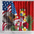 United States And Tonga Shower Curtain USA Flag Eagle Mix Tongan Coat Of Arms Ngatu Pattern LT14 - Polynesian Pride