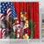 United States And Tonga Shower Curtain USA Flag Eagle Mix Tongan Coat Of Arms Ngatu Pattern LT14 - Polynesian Pride