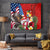 United States And Tonga Tapestry USA Flag Eagle Mix Tongan Coat Of Arms Ngatu Pattern LT14 Blue - Polynesian Pride