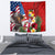 United States And Tonga Tapestry USA Flag Eagle Mix Tongan Coat Of Arms Ngatu Pattern LT14 - Polynesian Pride