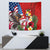 United States And Tonga Tapestry USA Flag Eagle Mix Tongan Coat Of Arms Ngatu Pattern LT14 - Polynesian Pride