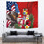 United States And Tonga Tapestry USA Flag Eagle Mix Tongan Coat Of Arms Ngatu Pattern LT14 - Polynesian Pride