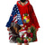 United States And Tonga Wearable Blanket Hoodie USA Flag Eagle Mix Tongan Coat Of Arms Ngatu Pattern LT14 - Polynesian Pride