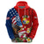 United States And Tonga Zip Hoodie USA Flag Eagle Mix Tongan Coat Of Arms Ngatu Pattern LT14 - Polynesian Pride