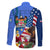 United States And Fiji Family Matching Long Sleeve Bodycon Dress and Hawaiian Shirt USA Flag Eagle Mix Fijian Coat Of Arms Tapa Pattern LT14 - Polynesian Pride