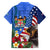 United States And Fiji Family Matching Off Shoulder Long Sleeve Dress and Hawaiian Shirt USA Flag Eagle Mix Fijian Coat Of Arms Tapa Pattern LT14 - Polynesian Pride