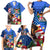 United States And Fiji Family Matching Short Sleeve Bodycon Dress and Hawaiian Shirt USA Flag Eagle Mix Fijian Coat Of Arms Tapa Pattern LT14 - Polynesian Pride