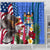 United States And Fiji Shower Curtain USA Flag Eagle Mix Fijian Coat Of Arms Tapa Pattern LT14 - Polynesian Pride