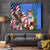 United States And Fiji Tapestry USA Flag Eagle Mix Fijian Coat Of Arms Tapa Pattern LT14 Blue - Polynesian Pride