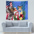 United States And Fiji Tapestry USA Flag Eagle Mix Fijian Coat Of Arms Tapa Pattern LT14 - Polynesian Pride