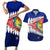 New Zealand Waitangi Day Couples Matching Short Sleeve Bodycon Dress and Hawaiian Shirt NZ Maori Tui Bird With Kowhai Flowers LT14 Blue - Polynesian Pride