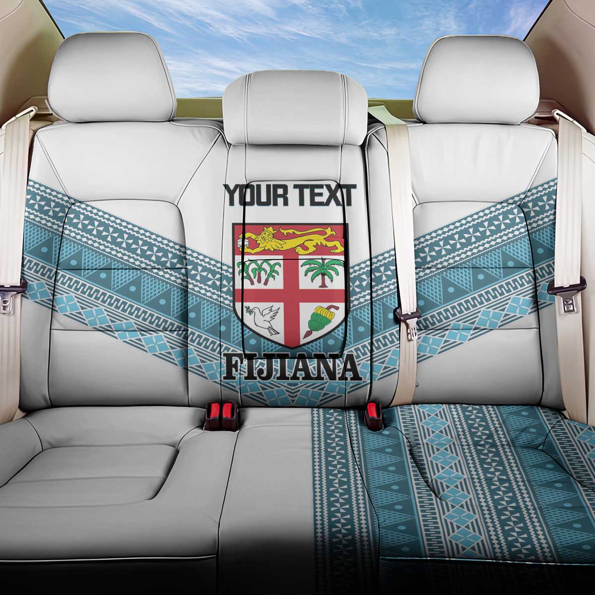 Custom Fiji Tapa Rugby 2025 Back Car Seat Cover Go Champions Fijiana