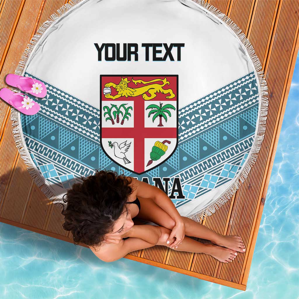 Custom Fiji Tapa Rugby 2025 Beach Blanket Go Champions Fijiana
