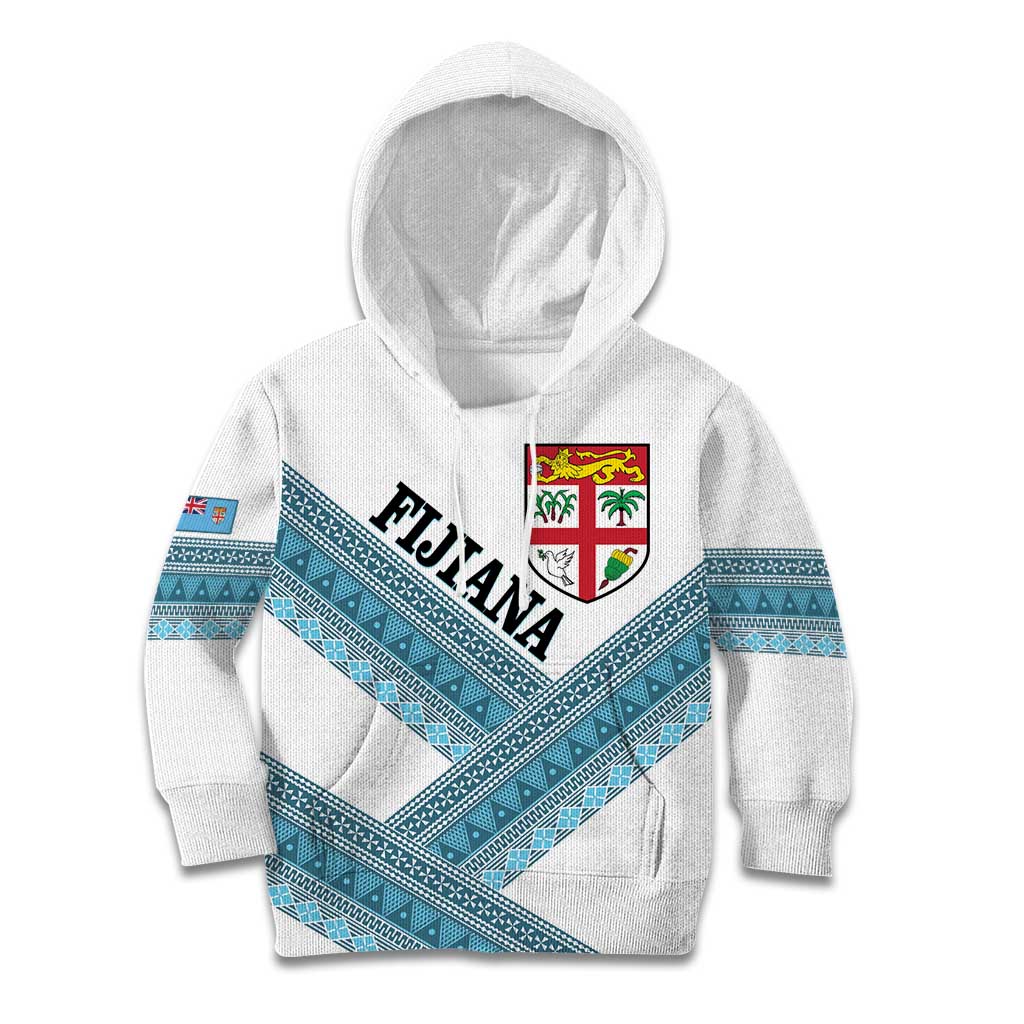 Custom Fiji Tapa Rugby 2025 Kid Hoodie Go Champions Fijiana