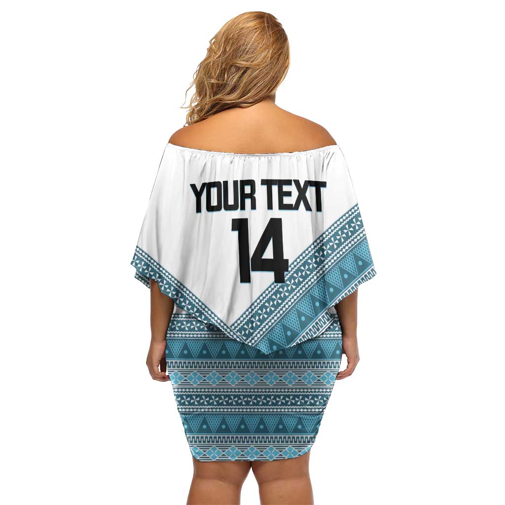 Custom Fiji Tapa Rugby 2025 Off Shoulder Short Dress Go Champions Fijiana