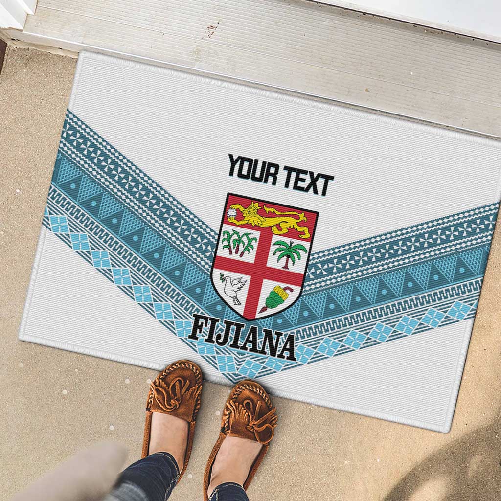 Custom Fiji Tapa Rugby 2025 Rubber Doormat Go Champions Fijiana