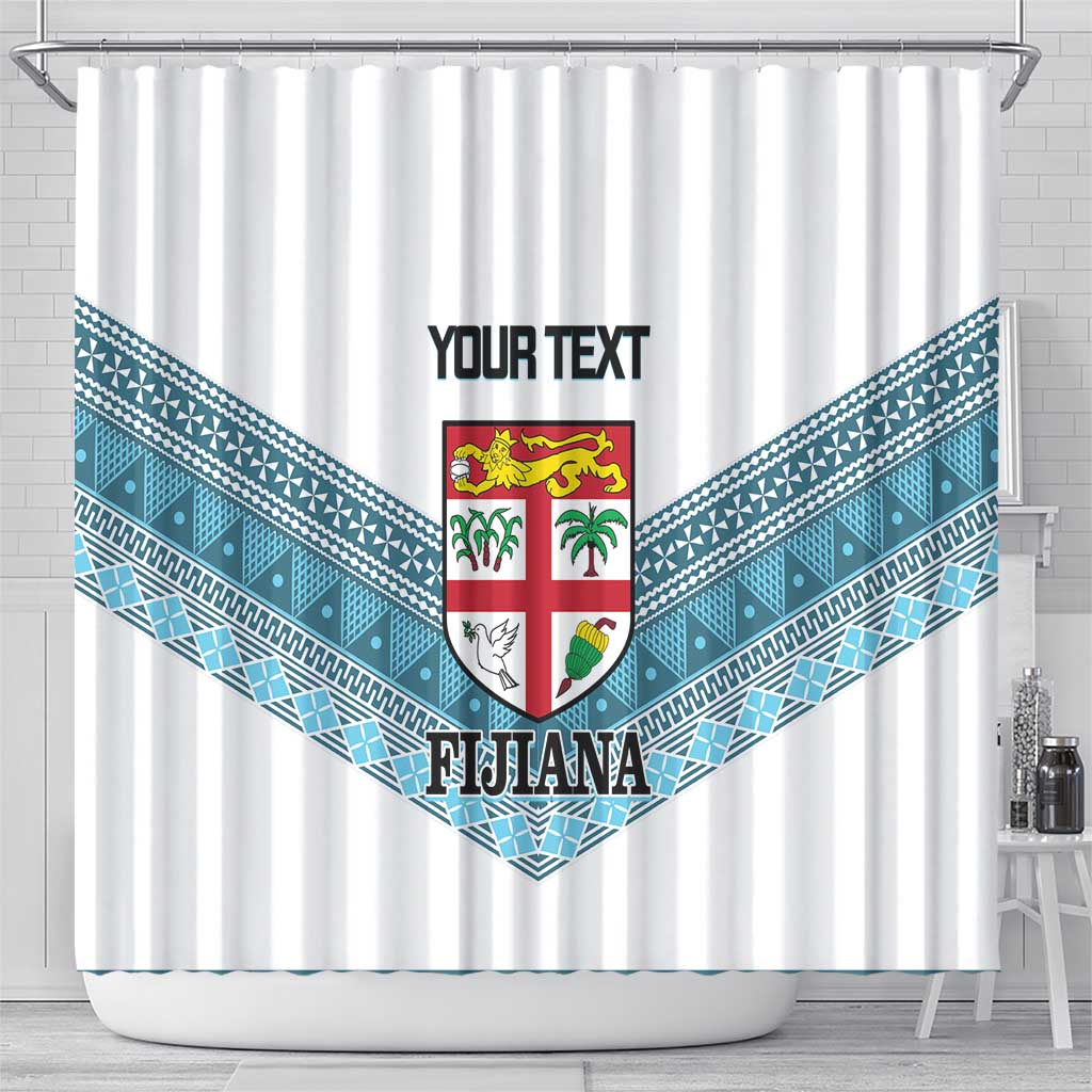 Custom Fiji Tapa Rugby 2025 Shower Curtain Go Champions Fijiana