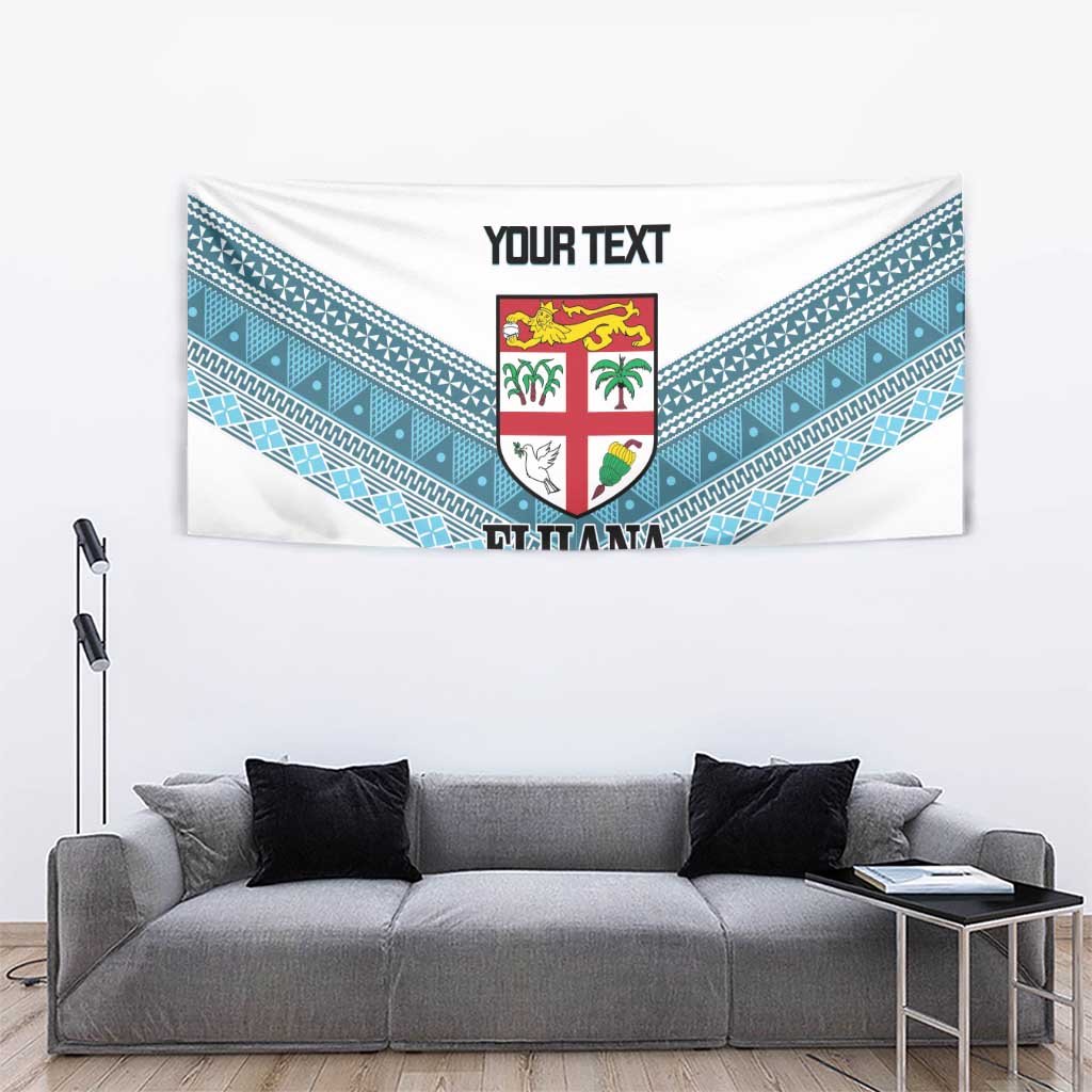 Custom Fiji Tapa Rugby 2025 Tapestry Go Champions Fijiana