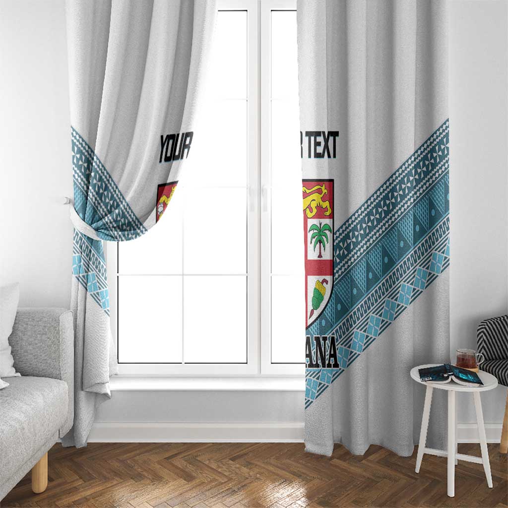 Custom Fiji Tapa Rugby 2025 Window Curtain Go Champions Fijiana