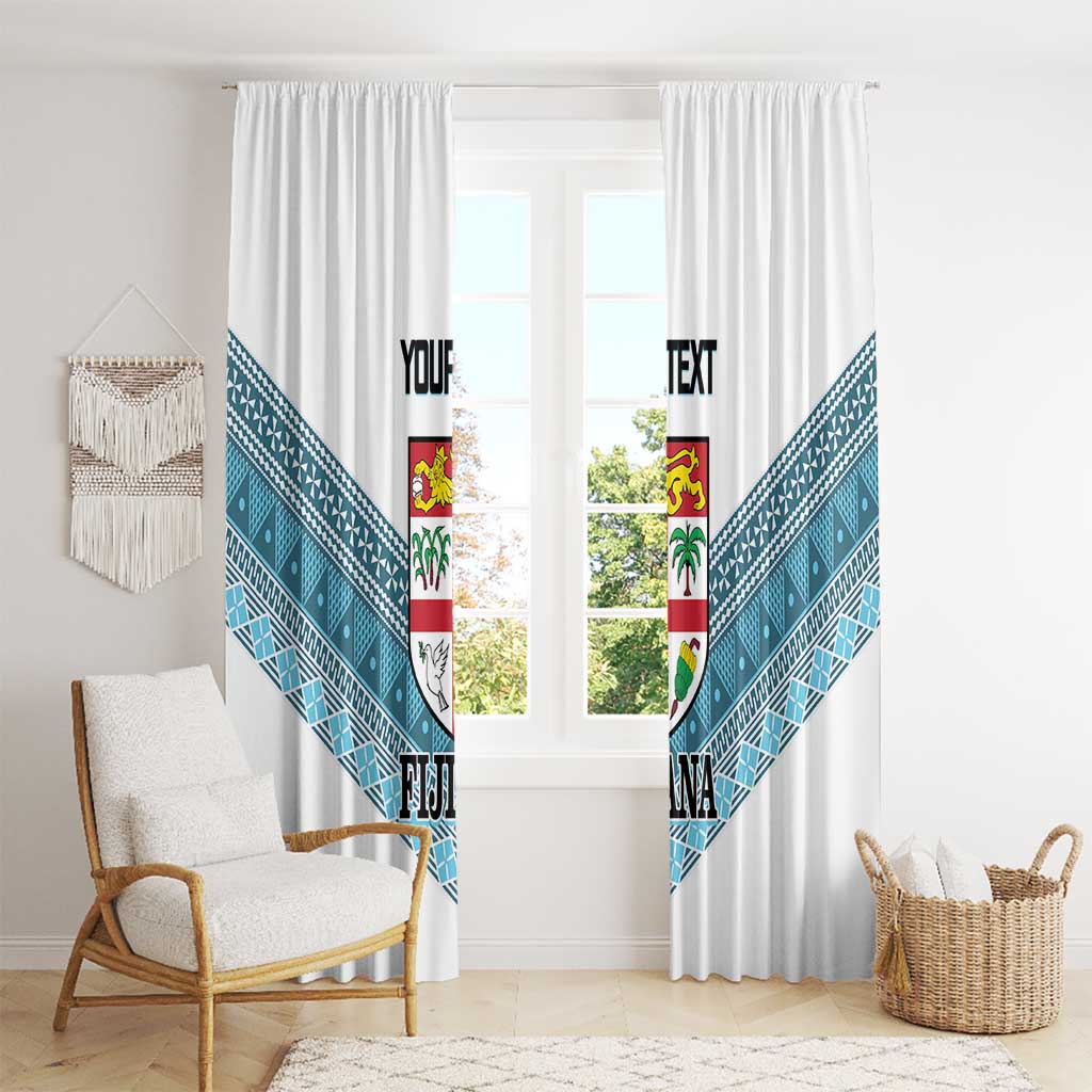 Custom Fiji Tapa Rugby 2025 Window Curtain Go Champions Fijiana