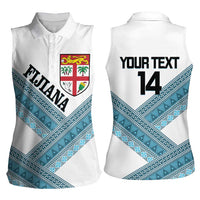 Custom Fiji Tapa Rugby 2025 Women Sleeveless Polo Shirt Go Champions Fijiana