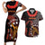 Cook Islands ANZAC Day Couples Matching Short Sleeve Bodycon Dress and Hawaiian Shirt Poppies With Sea Turtle LT14 Red - Polynesian Pride