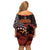 Cook Islands ANZAC Day Family Matching Off Shoulder Short Dress and Hawaiian Shirt Poppies With Sea Turtle LT14 - Polynesian Pride