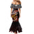 Cook Islands ANZAC Day Mermaid Dress Poppies With Sea Turtle LT14 - Polynesian Pride