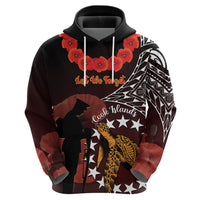 Cook Islands ANZAC Day Zip Hoodie Poppies With Sea Turtle LT14 - Polynesian Pride