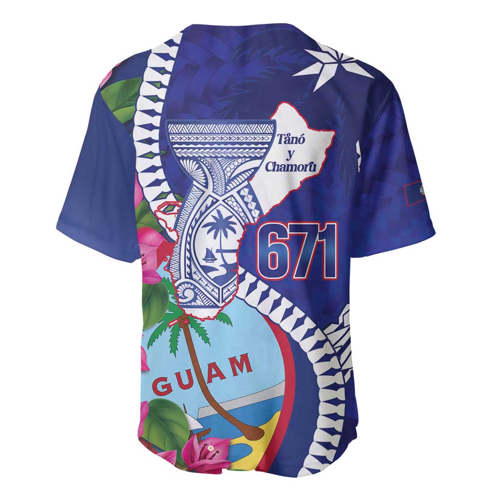 Biba Guam Liberation Day Baseball Jersey Tano y Chamoru Latte Stone Blue