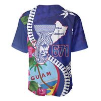 Biba Guam Liberation Day Baseball Jersey Tano y Chamoru Latte Stone Blue