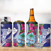 Biba Guam Liberation Day 4 in 1 Can Cooler Tumbler Tano y Chamoru Latte Stone Blue