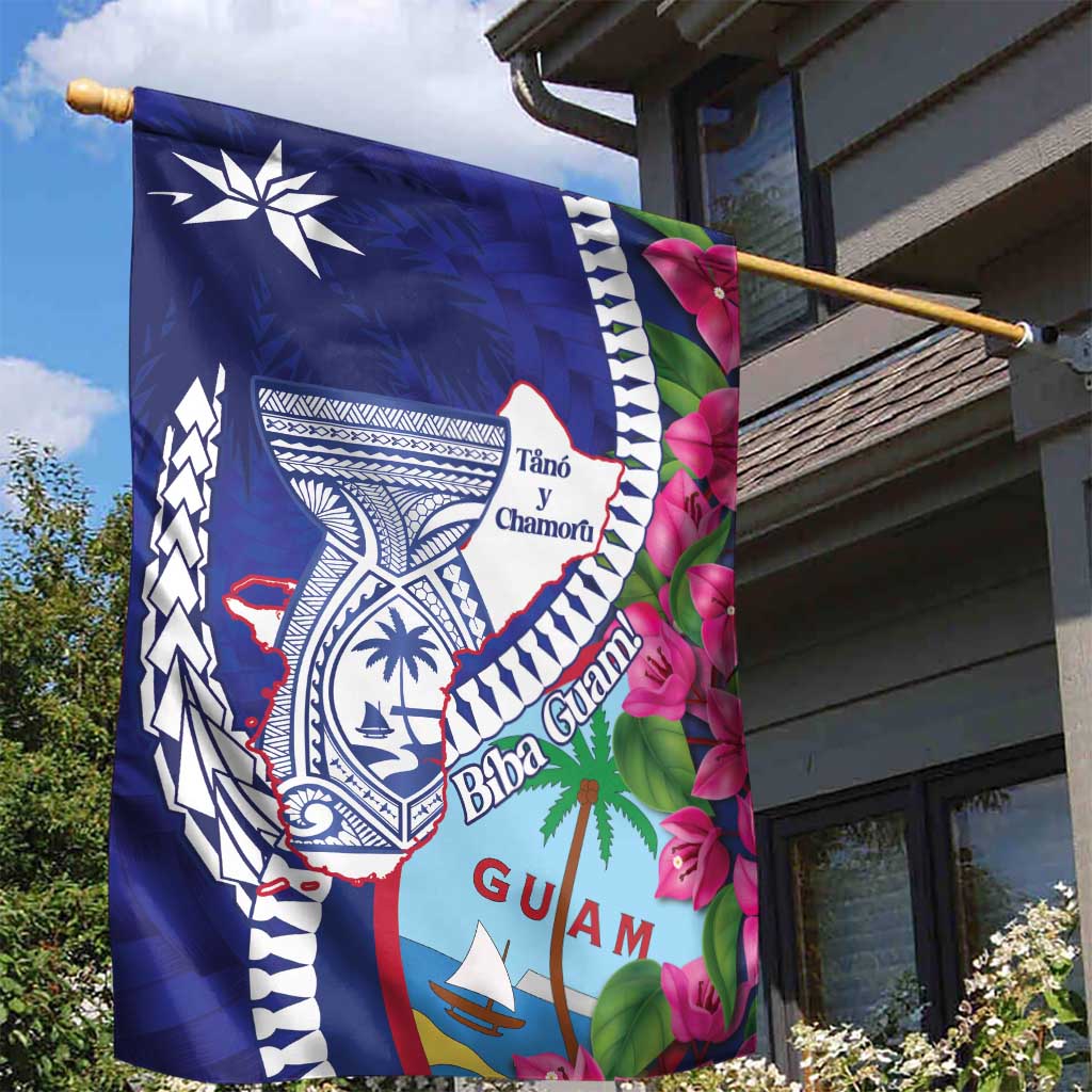 Biba Guam Liberation Day Garden Flag Tano y Chamoru Latte Stone Blue LT14 - Polynesian Pride