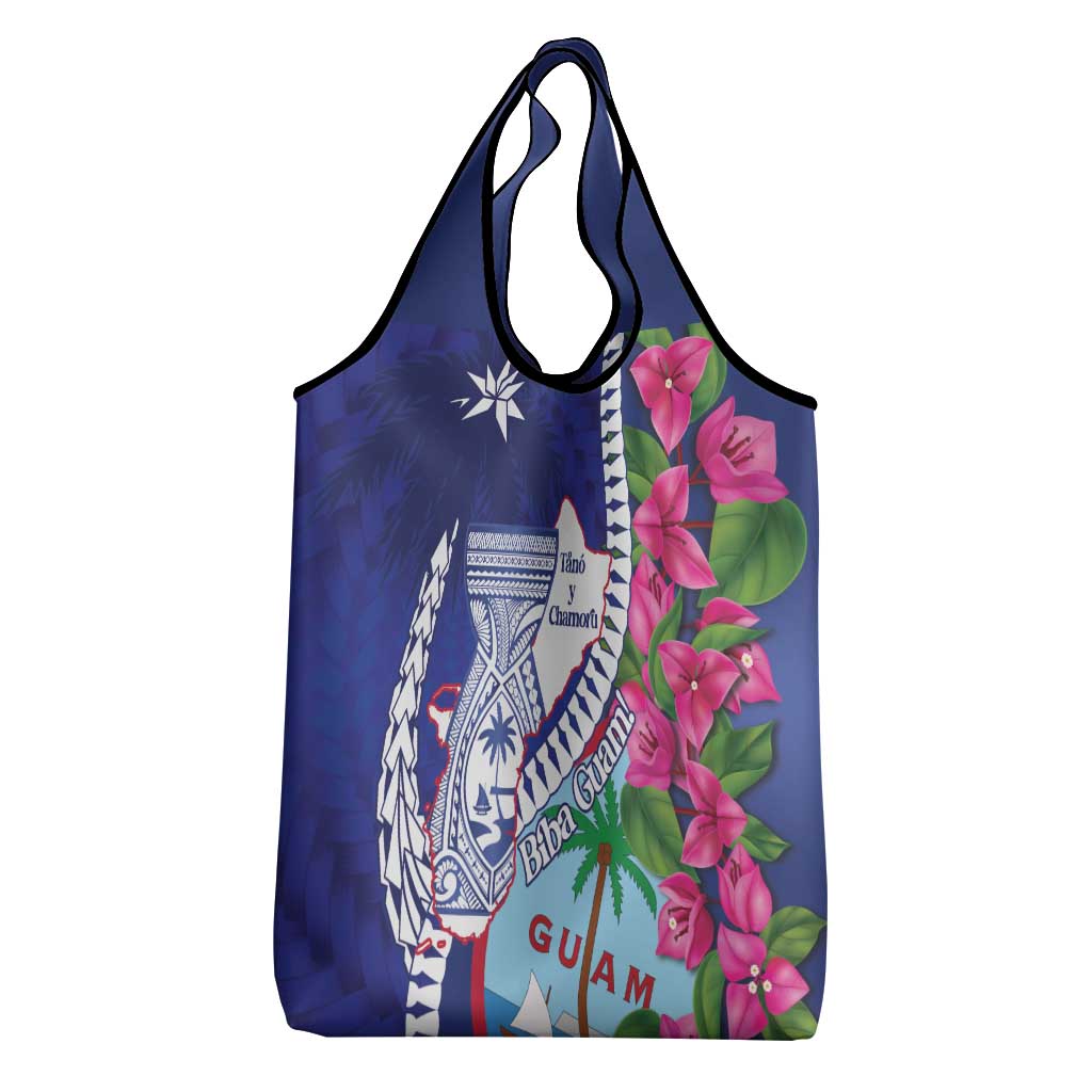 Biba Guam Liberation Day Grocery Bag Tano y Chamoru Latte Stone Blue