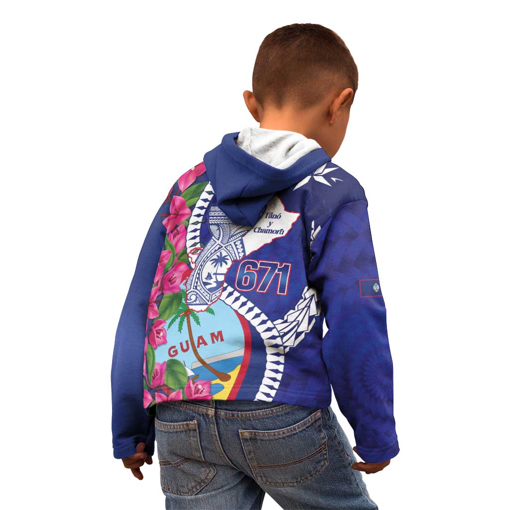 Biba Guam Liberation Day Kid Hoodie Tano y Chamoru Latte Stone Blue