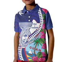 Biba Guam Liberation Day Kid Polo Shirt Tano y Chamoru Latte Stone Blue