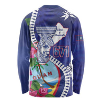 Biba Guam Liberation Day Long Sleeve Shirt Tano y Chamoru Latte Stone Blue