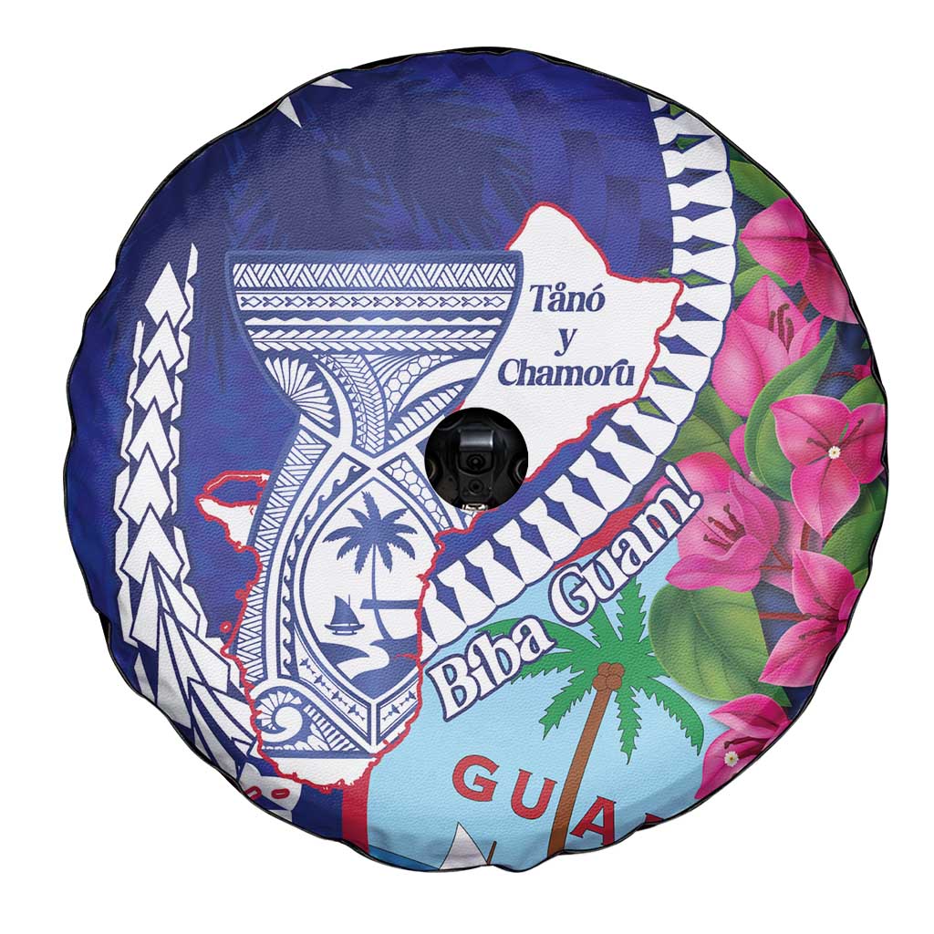 Biba Guam Liberation Day Spare Tire Cover Tano y Chamoru Latte Stone Blue