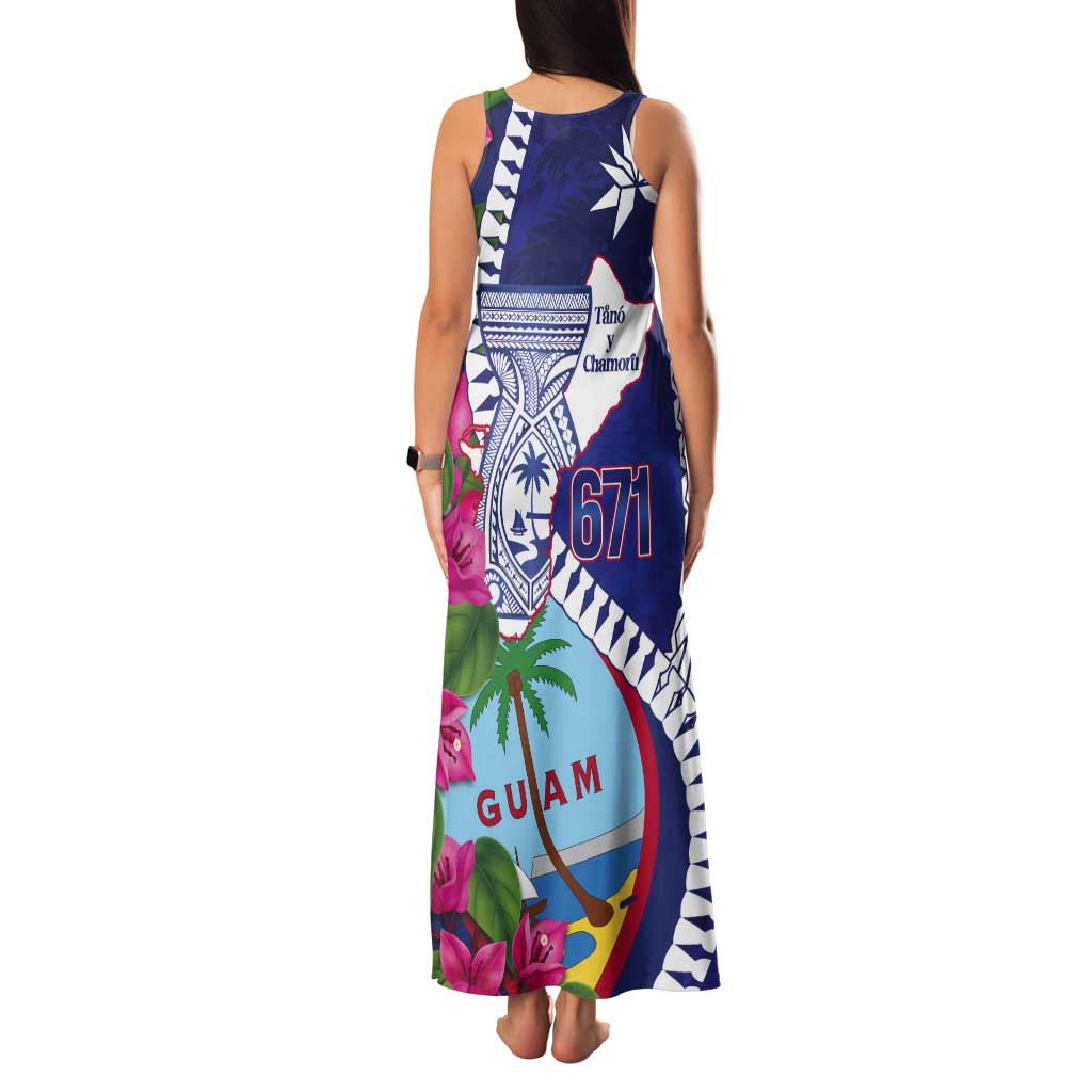 Biba Guam Liberation Day Tank Maxi Dress Tano y Chamoru Latte Stone Blue