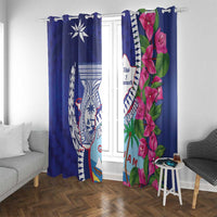 Biba Guam Liberation Day Window Curtain Tano y Chamoru Latte Stone Blue