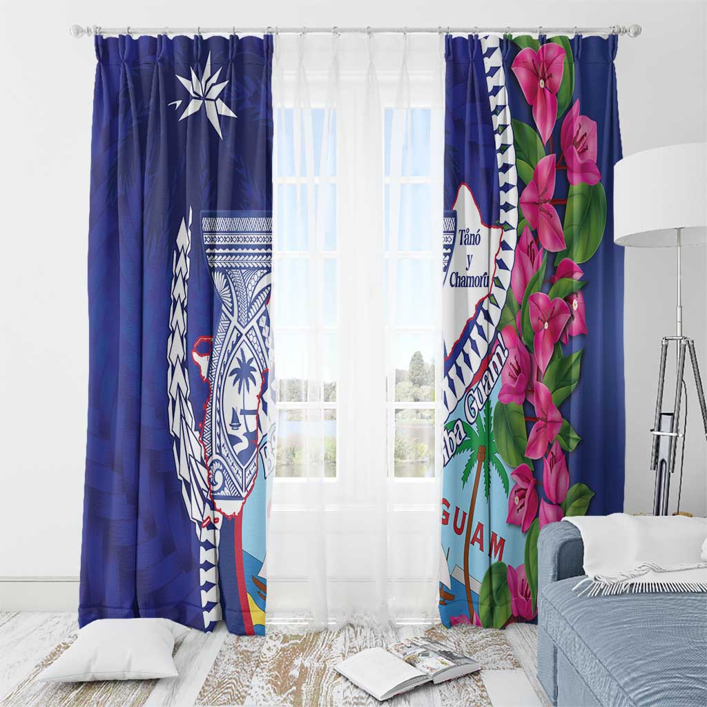 Biba Guam Liberation Day Window Curtain Tano y Chamoru Latte Stone Blue