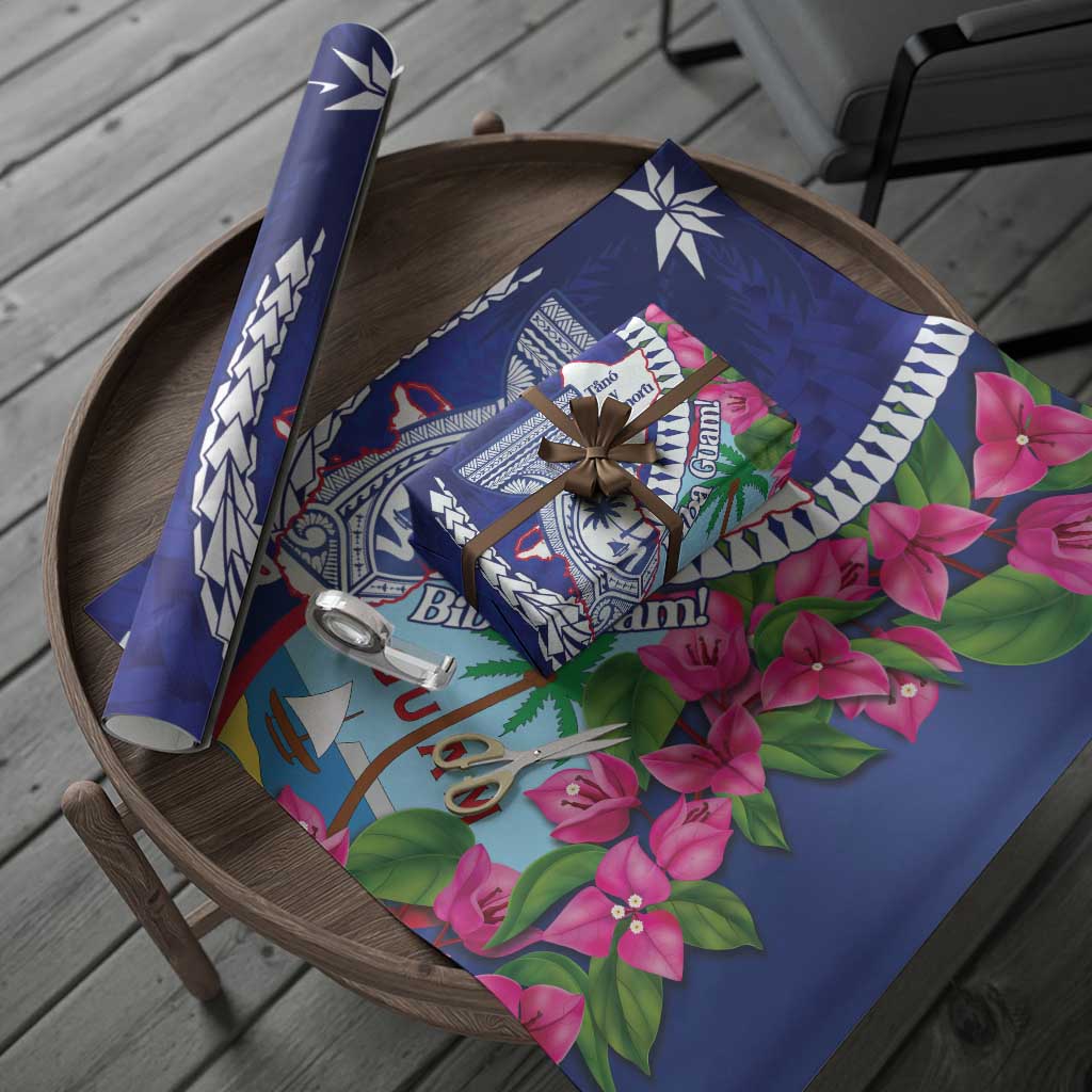 Biba Guam Liberation Day Wrapping Paper Tano y Chamoru Latte Stone Blue - Polynesian Pride