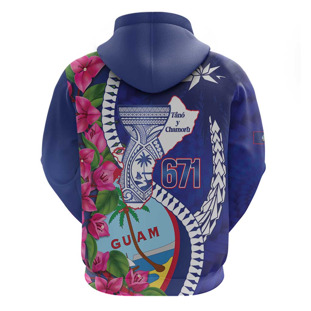 Biba Guam Liberation Day Zip Hoodie Tano y Chamoru Latte Stone Blue