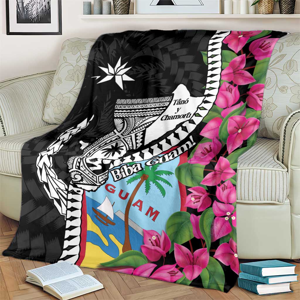 Biba Guam Liberation Day Blanket Tano y Chamoru Latte Stone Black