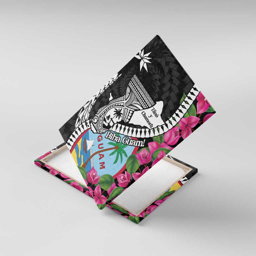 Biba Guam Liberation Day Canvas Wall Art Tano y Chamoru Latte Stone Black