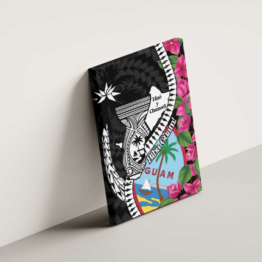 Biba Guam Liberation Day Canvas Wall Art Tano y Chamoru Latte Stone Black