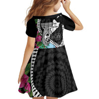 Biba Guam Liberation Day Family Matching Off Shoulder Maxi Dress and Hawaiian Shirt Tano y Chamoru Latte Stone Black