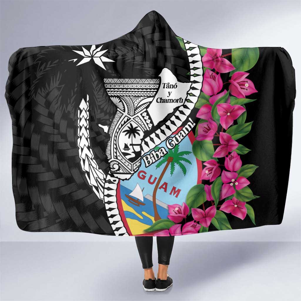 Biba Guam Liberation Day Hooded Blanket Tano y Chamoru Latte Stone Black