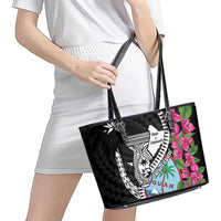 Biba Guam Liberation Day Leather Tote Bag Tano y Chamoru Latte Stone Black