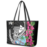 Biba Guam Liberation Day Leather Tote Bag Tano y Chamoru Latte Stone Black